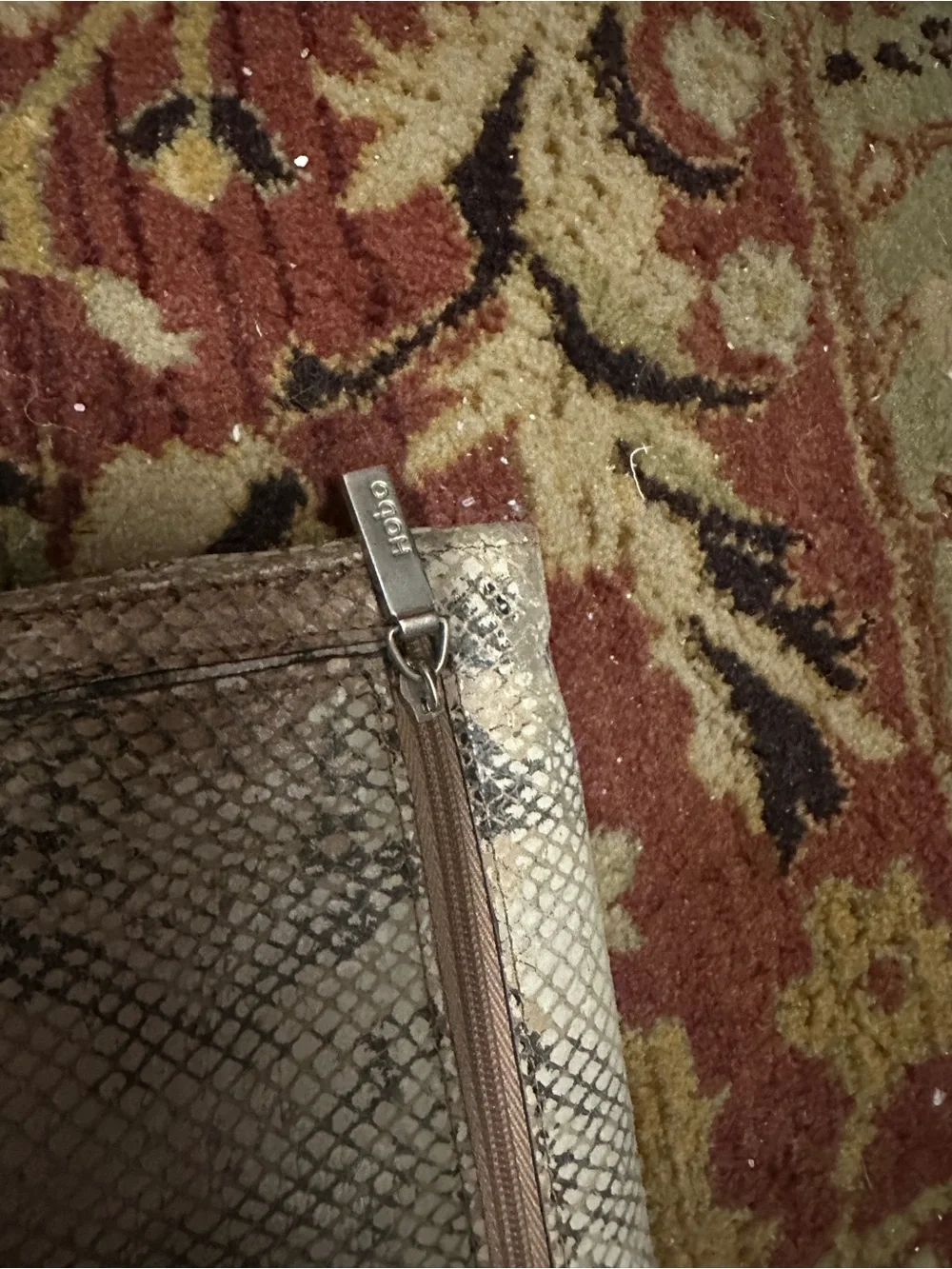 HOBO International Snakeskin Print Leather Wallet Organizer Clutch classic boho